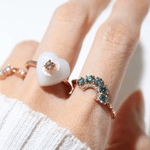 Arc Green Moissanite Ring - Love Estella