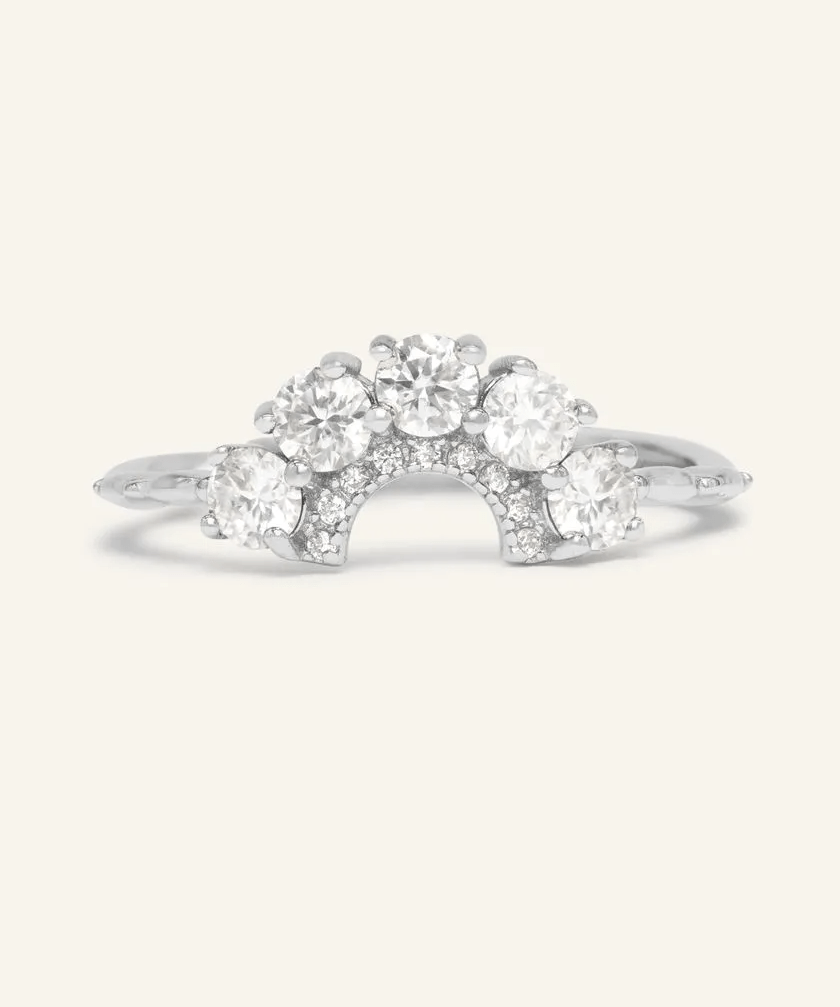 Arc White Moissanite Ring - Love Estella