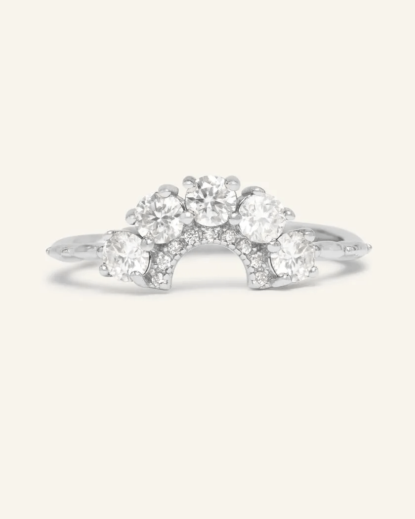Arc White Moissanite Ring - Love Estella