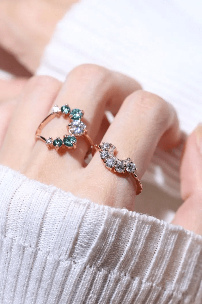 Arc White Moissanite Ring - Love Estella