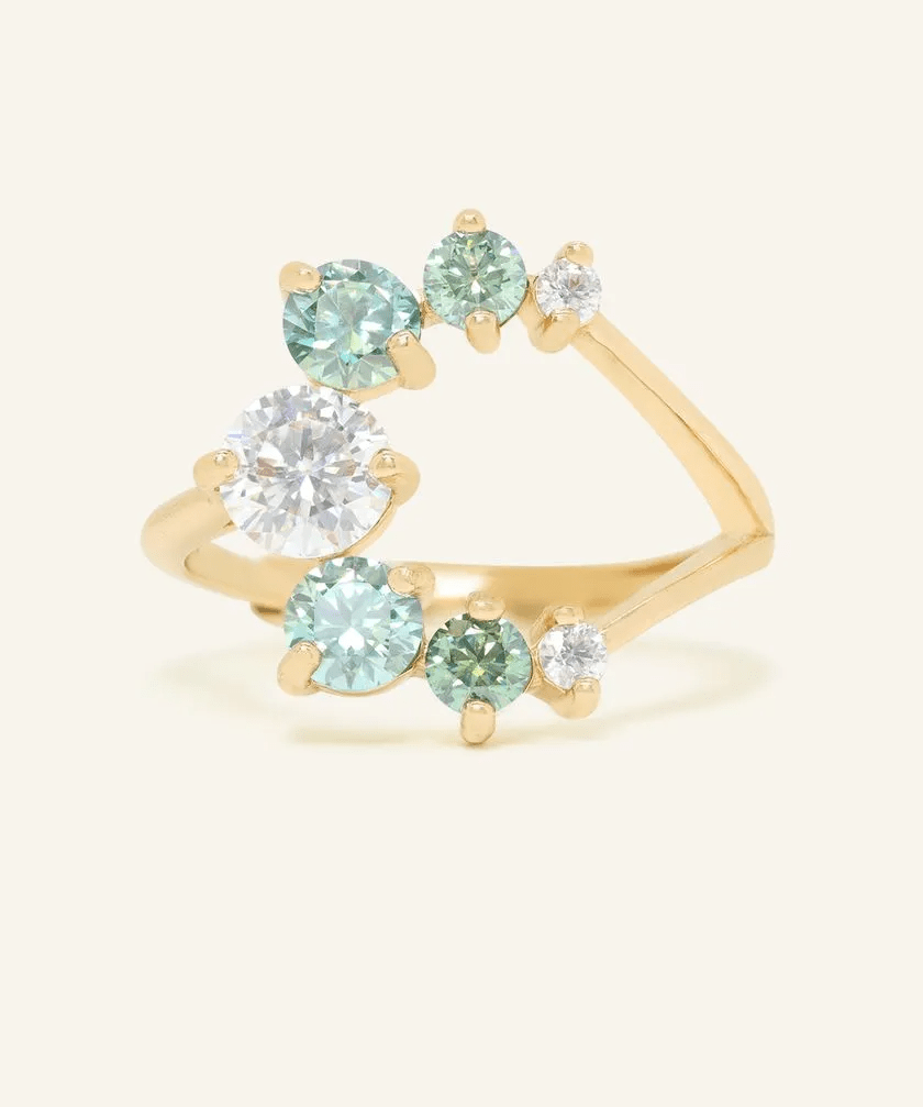 Aurora Crescent Moissanite Ring - Love Estella