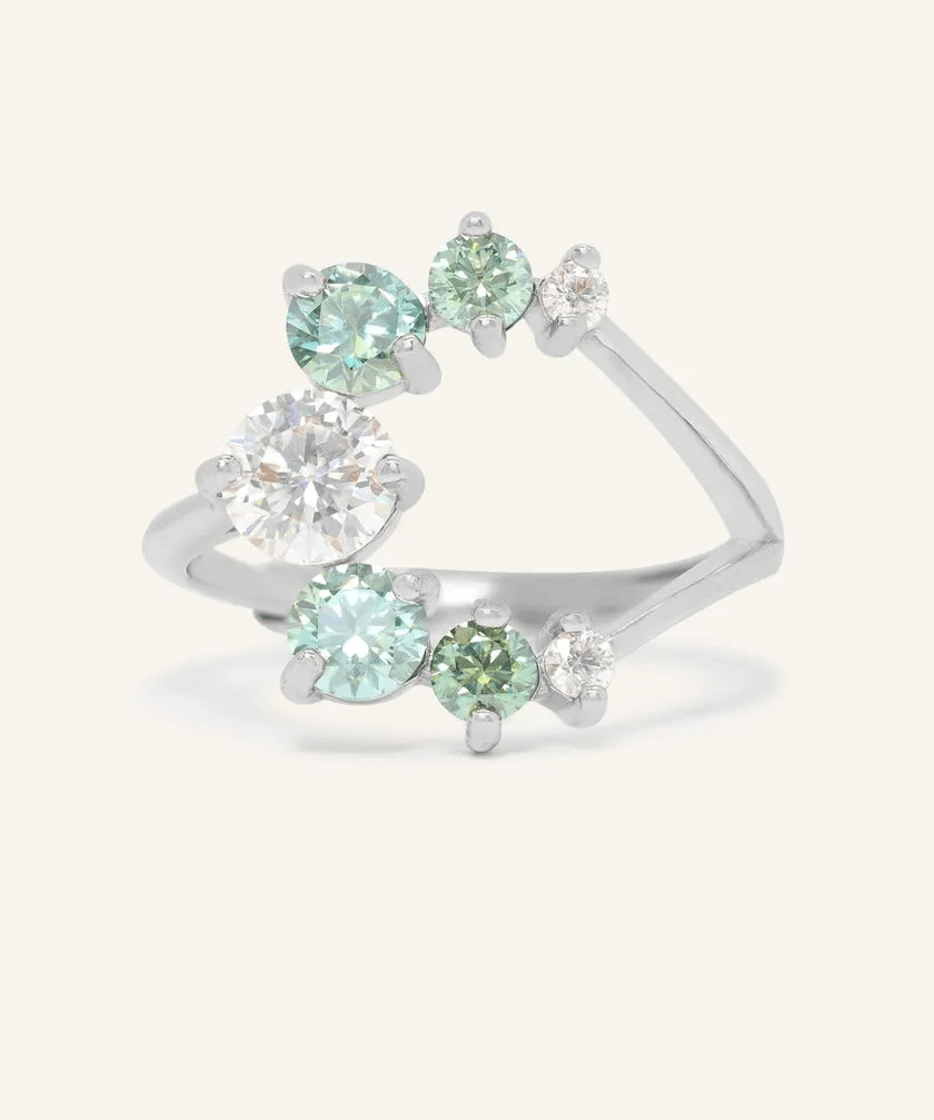 Aurora Crescent Moissanite Ring - Love Estella