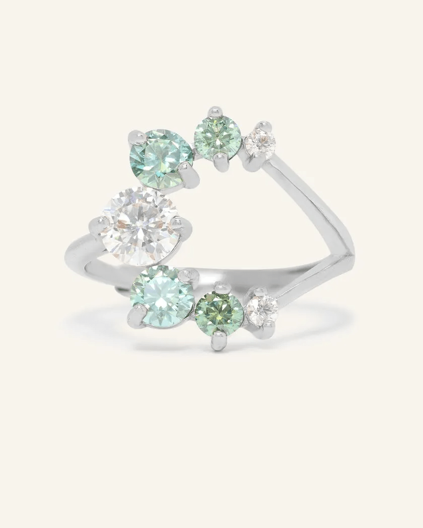 Aurora Crescent Moissanite Ring - Love Estella