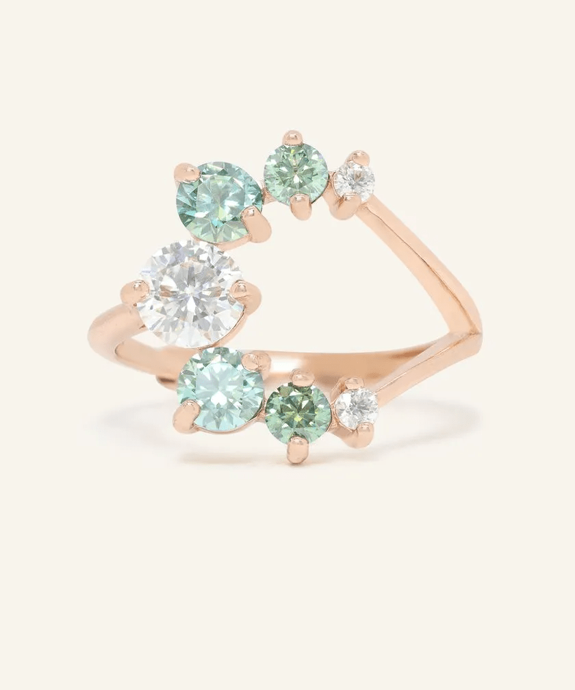 Aurora Crescent Moissanite Ring - Love Estella