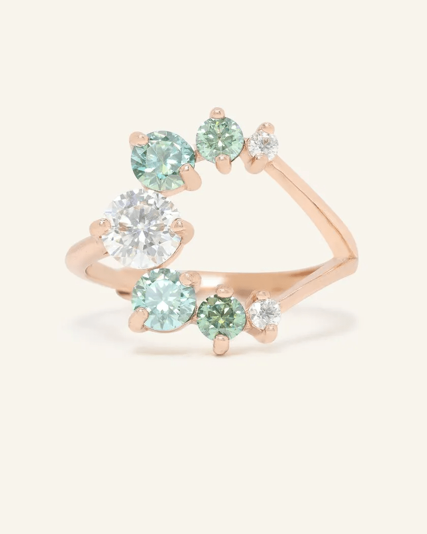 Aurora Crescent Moissanite Ring - Love Estella