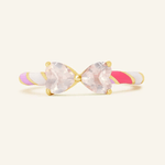 Barbie Bow Candy Cane Ring (Rose Quartz) - Love Estella