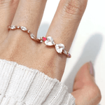 Barbie Bow Candy Cane Ring (Rose Quartz) - Love Estella