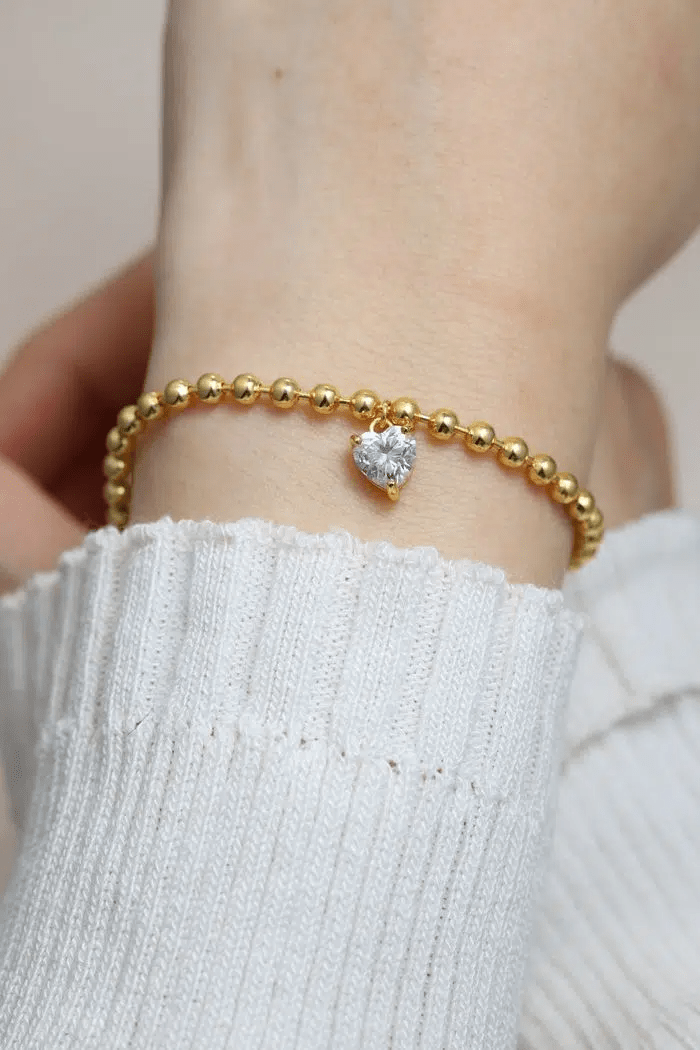 Beaded Heart Bracelet by Elate - Love Estella