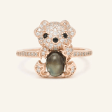 Black Sunstone Koala Bear Ring - Love Estella