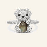 Black Sunstone Koala Bear Ring - Love Estella