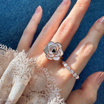 Camellia Flower Ring (Black Spinel) - Love Estella