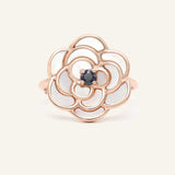 Camellia Flower Ring (Black Spinel) - Love Estella
