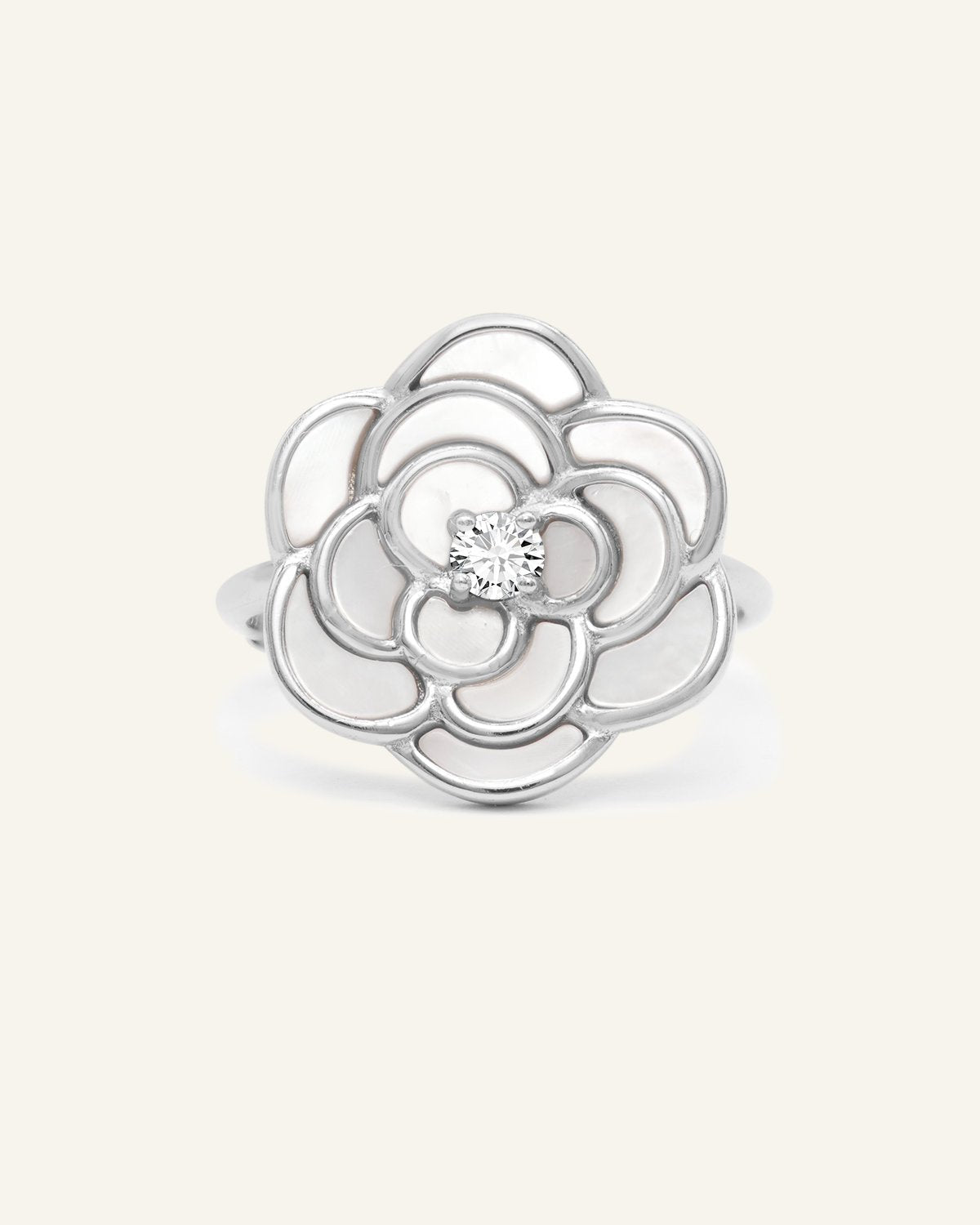 Camellia Flower Ring (Moissanite) - Love Estella