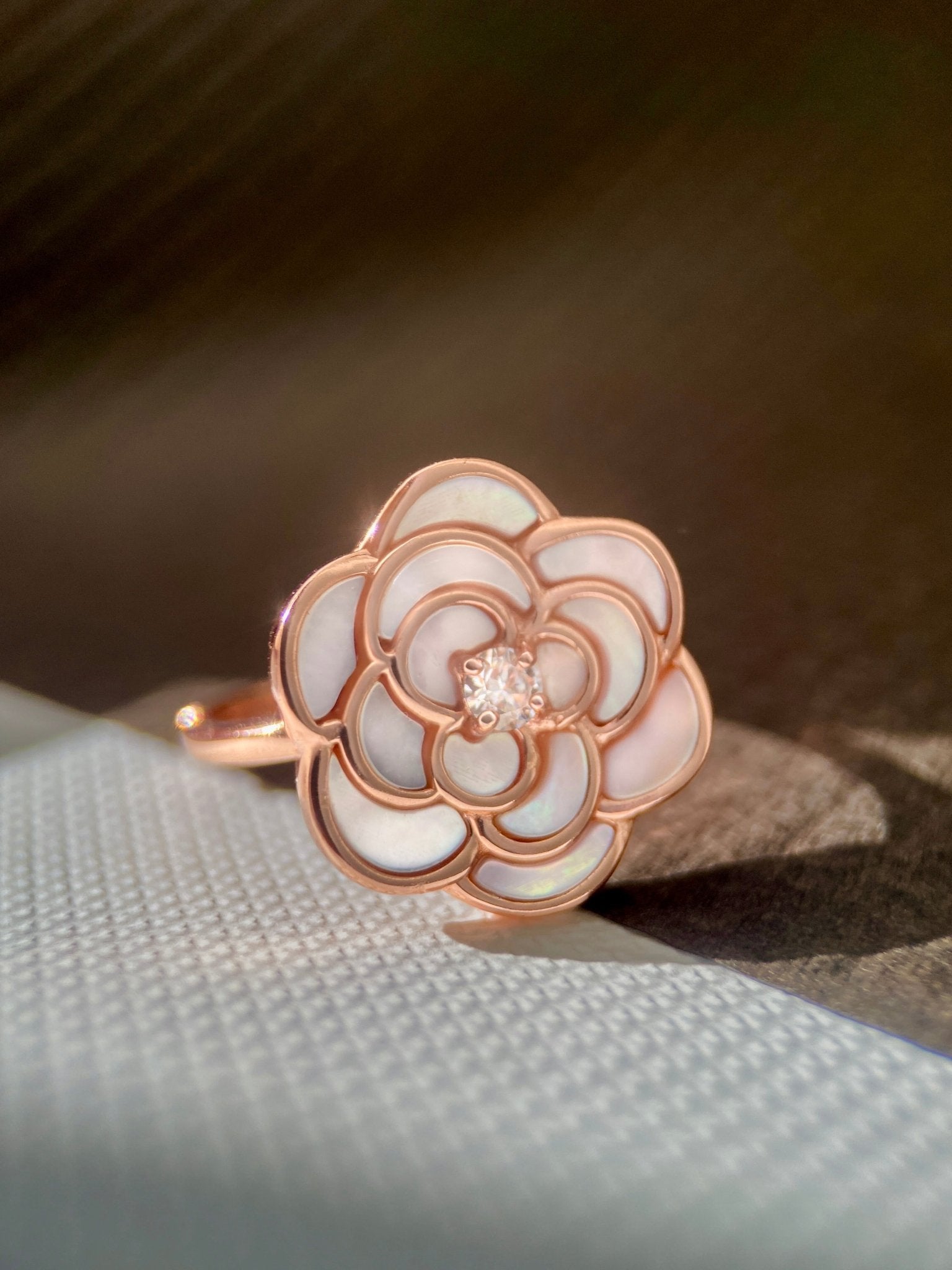 Camellia Flower Ring (Moissanite) - Love Estella