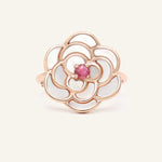 Camellia Flower Ring (Ruby) - Love Estella