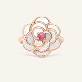 Camellia Flower Ring (Ruby) - Love Estella