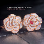 Camellia Flower Ring (Ruby) - Love Estella