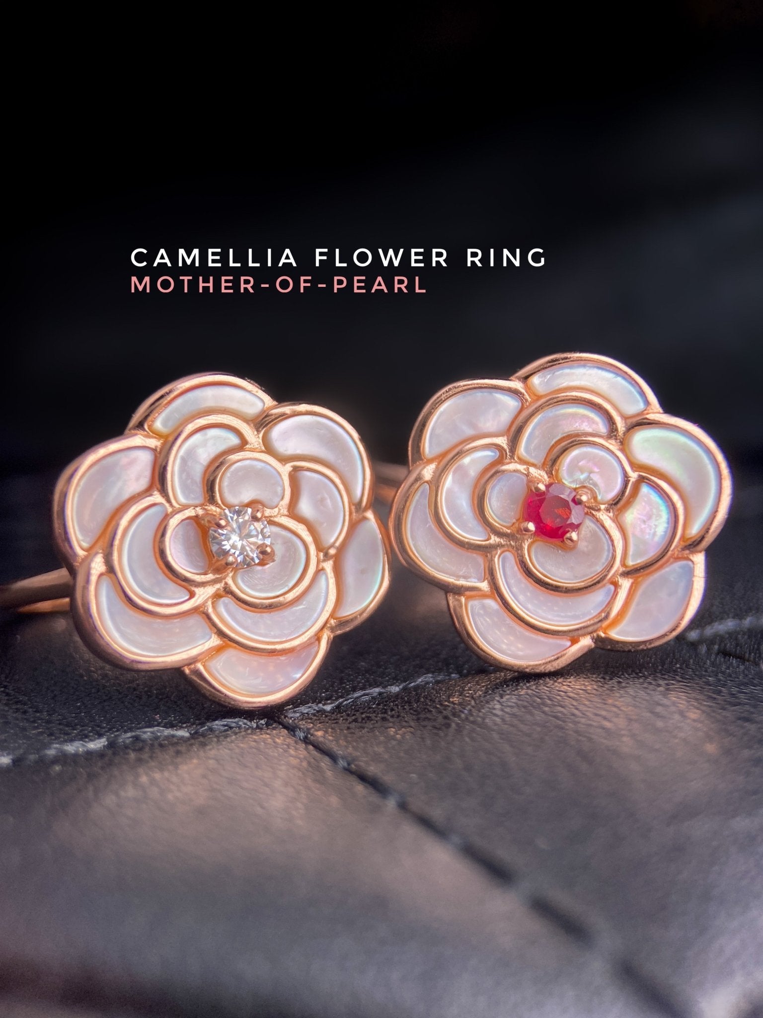 Camellia Flower Ring (Ruby) - Love Estella