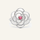 Camellia Flower Ring (Ruby) - Love Estella