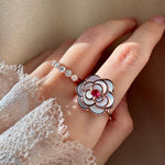 Camellia Flower Ring (Ruby) - Love Estella