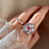 Camellia Flower Ring (Ruby) - Love Estella