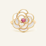 Camellia Flower Ring (Ruby) - Love Estella