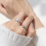 Candy Cane Ribbon Ring (Green Moissanite) - Love Estella