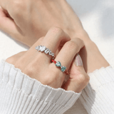 Candy Cane Ribbon Ring (Green Moissanite) - Love Estella