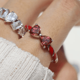 Candy Cane Ribbon Ring (Red Moissanite) - Love Estella
