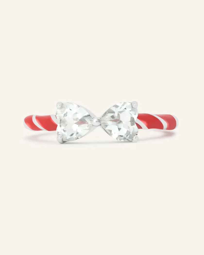 Candy Cane Ribbon Ring (Topaz) - Love Estella