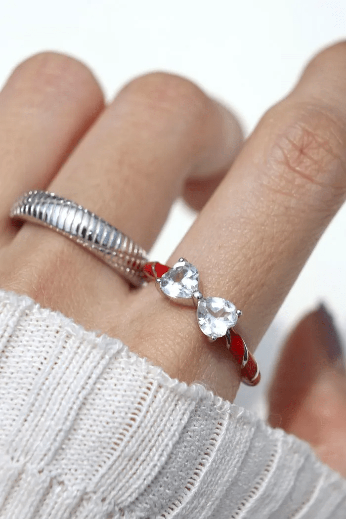 Candy Cane Ribbon Ring (Topaz) - Love Estella