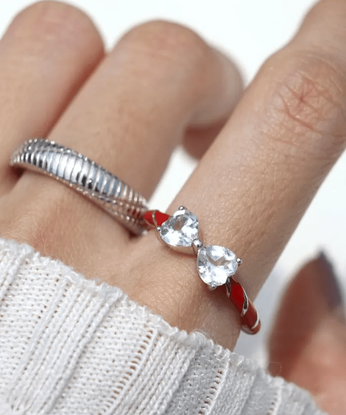 Candy Cane Ribbon Ring (Topaz) - Love Estella