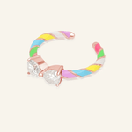 Candy Cane Ribbon Ring (White Moissanite) - Love Estella