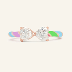 Candy Cane Ribbon Ring (White Moissanite) - Love Estella