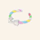 Candy Cane Ribbon Ring (White Moissanite) - Love Estella
