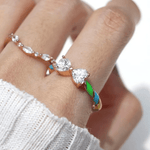 Candy Cane Ribbon Ring (White Moissanite) - Love Estella