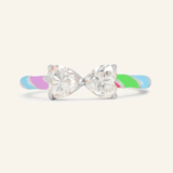 Candy Cane Ribbon Ring (White Moissanite) - Love Estella