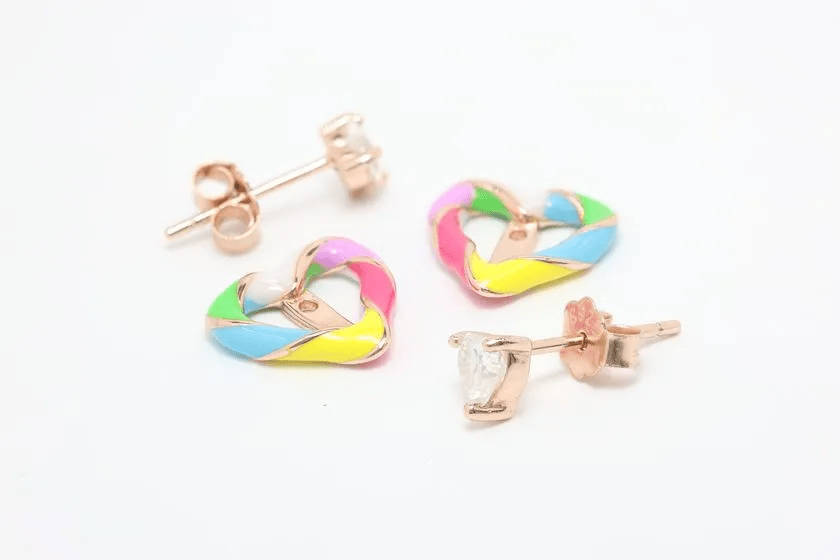 Candy Cane Switch Studs (Moissanite) - Love Estella