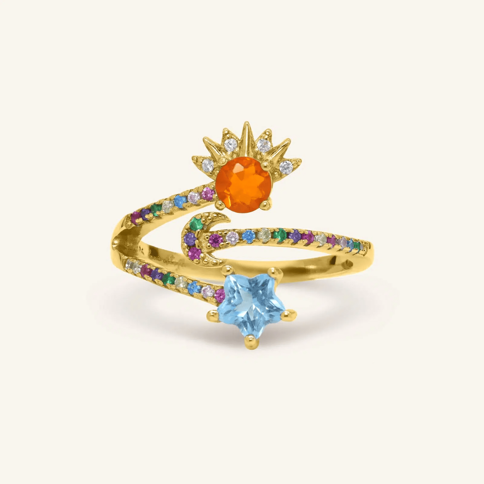 Celestial Harmony Ring (Orange Opal) - Love Estella