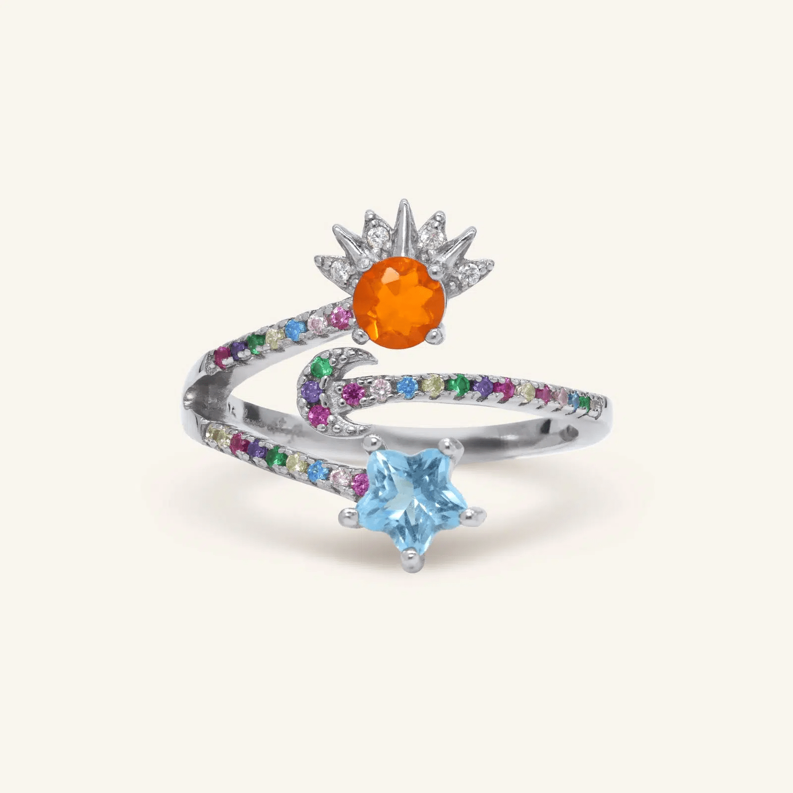 Celestial Harmony Ring (Orange Opal) - Love Estella