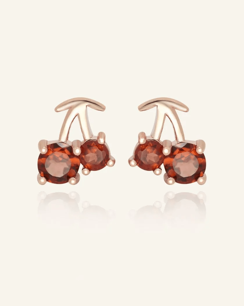 Cherry Garnet Studs - Love Estella