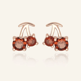 Cherry Garnet Studs - Love Estella