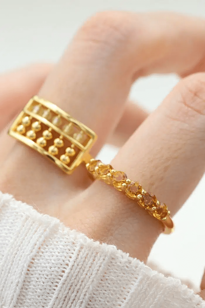 Citrine Half Eternity Band - Love Estella