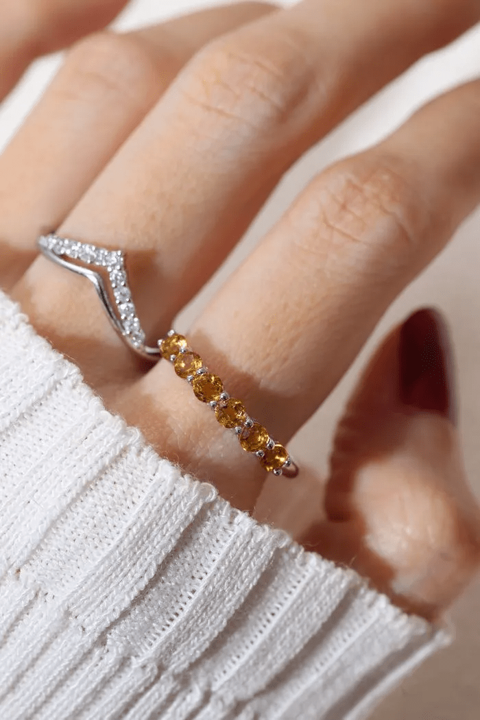 Citrine Half Eternity Band - Love Estella