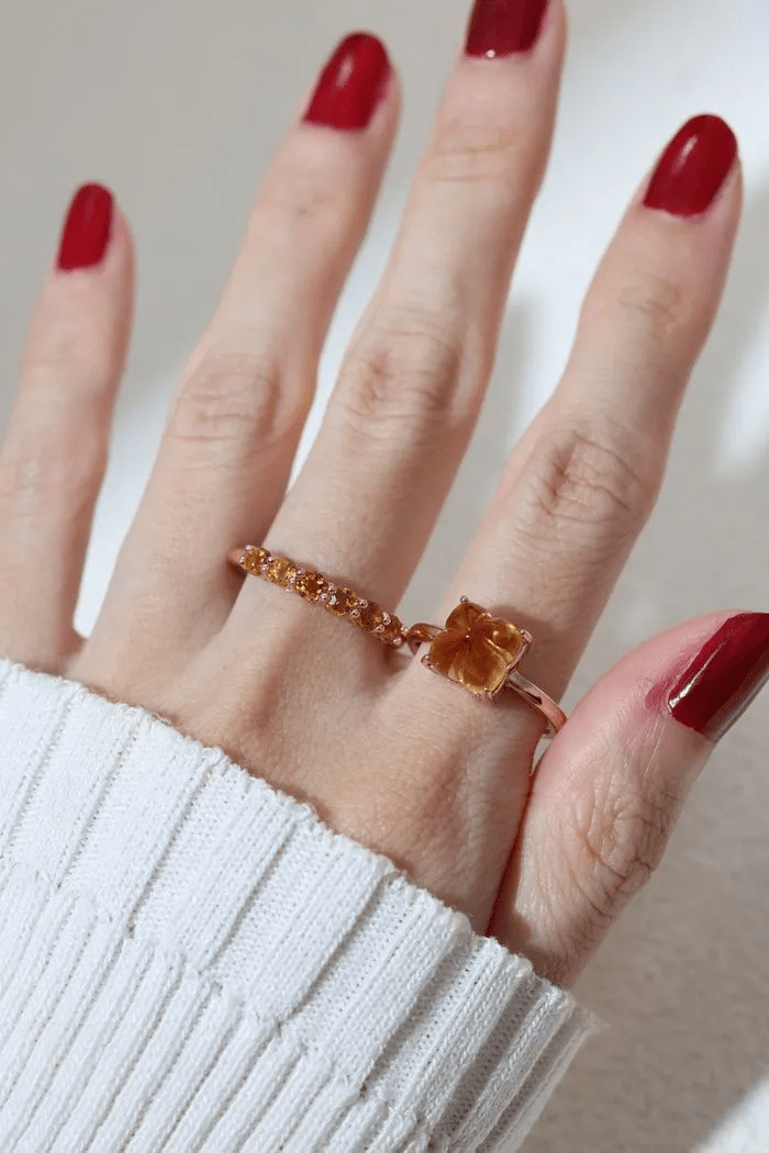 Citrine Half Eternity Band - Love Estella