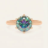 Classic Moissanite Ring (3 Carats), Mystic Aurora