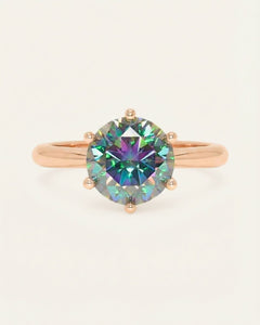Classic Moissanite Ring (3 Carats, Mystic Aurora)