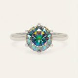 Classic Moissanite Ring (3 Carats), Mystic Aurora