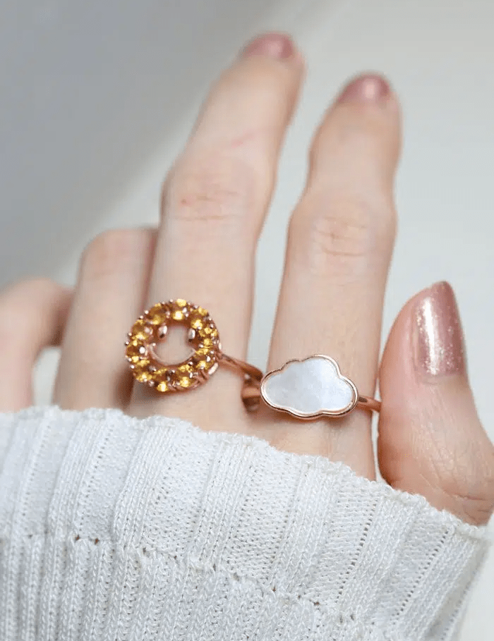 Cloud Mother of Pearl Ring - Love Estella