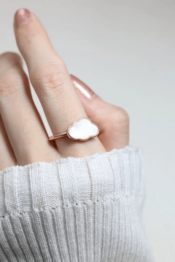 Cloud Mother of Pearl Ring - Love Estella